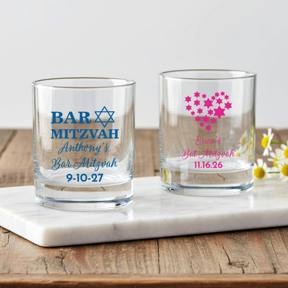 Bar/Bat Mitzvah Personalized Votive Shot Glass (Set of 24)