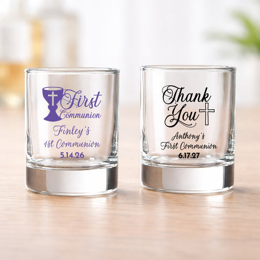 Holy Communion Personalized Votive Shot Glass (Set of 24)
