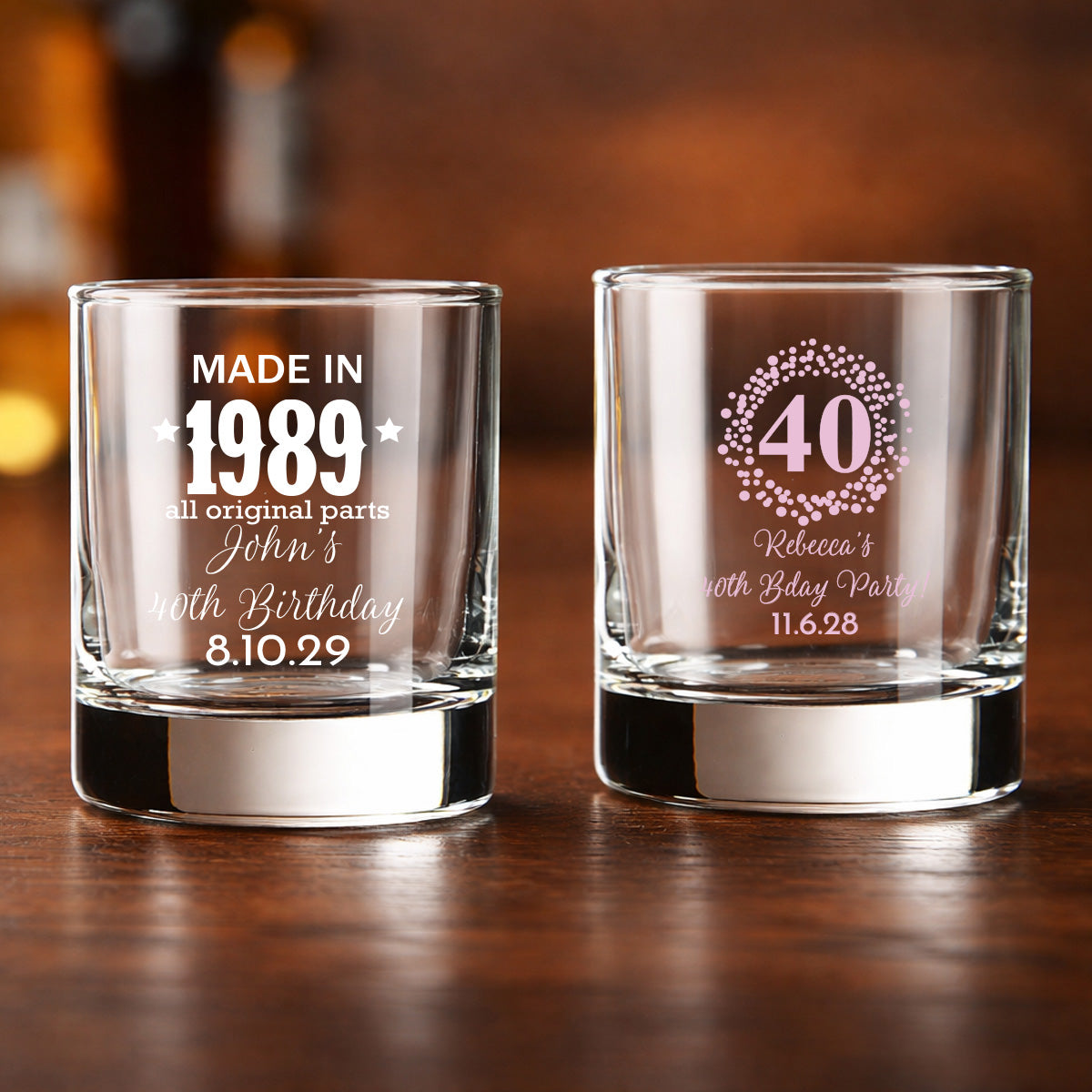 40th Birthday Personalized Votive Shot Glass (Set of 24)