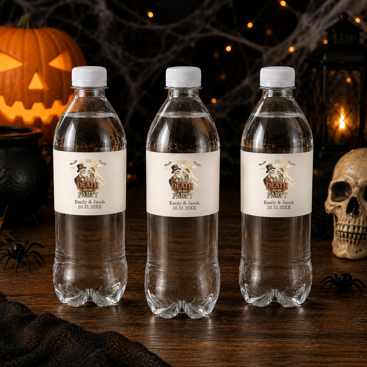 Till Death Do Us Party Personalized Water Bottle Labels (Set of 12)