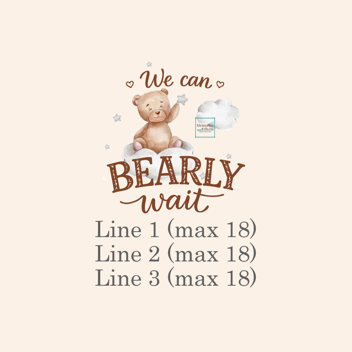We Can Bearly Wait Personalized Kisses & Reese's Candy Labels (Set of 100)