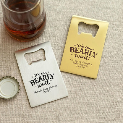 We Can Bearly Wait Personalized Credit Card Bottle Opener (Set of 24)