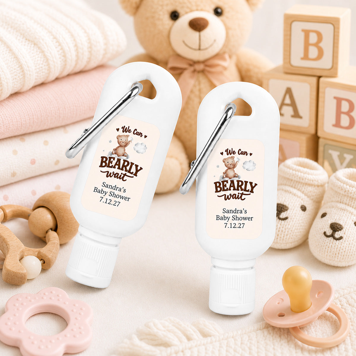We Can Bearly Wait Personalized Sunscreen with Carabiner (Set of 12)