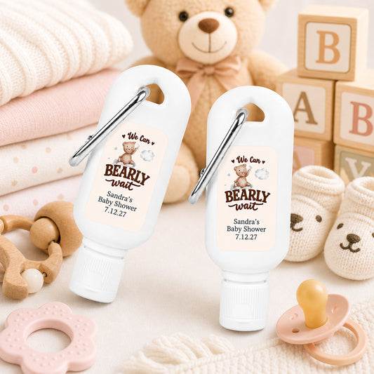 We Can Bearly Wait Personalized Sunscreen with Carabiner (Set of 12)