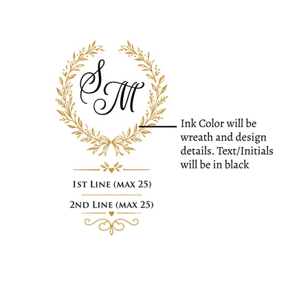 Laurel Wreath Initial Personalized Wedding Aisle Runner