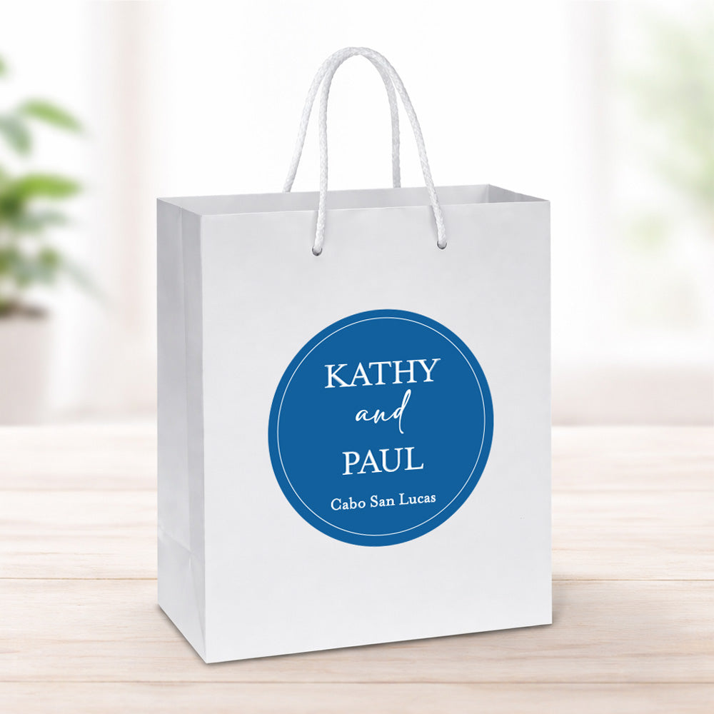 Couples Names Wedding Personalized Welcome Gift Bags, Set of 10