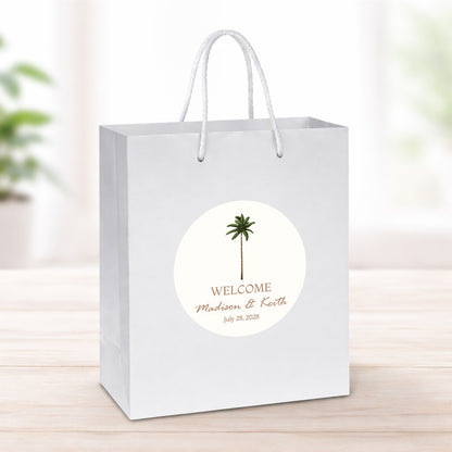 Palm Tree Personalized Welcome Gift Bag , Set of 10