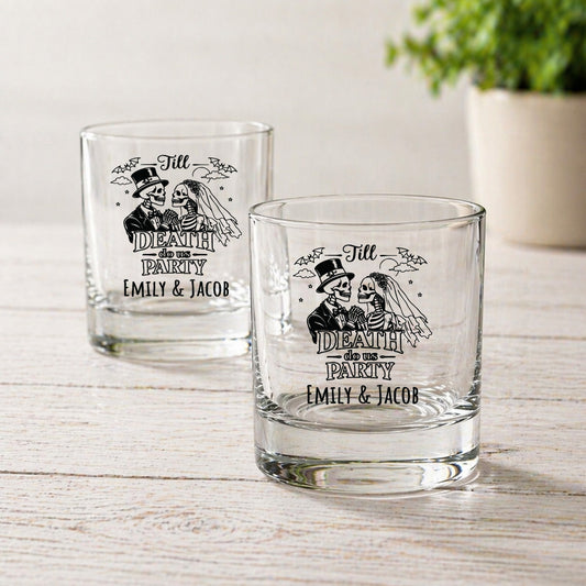 Till Death Do Us Part Personalized Whiskey Rocks Glass (Set of 24)