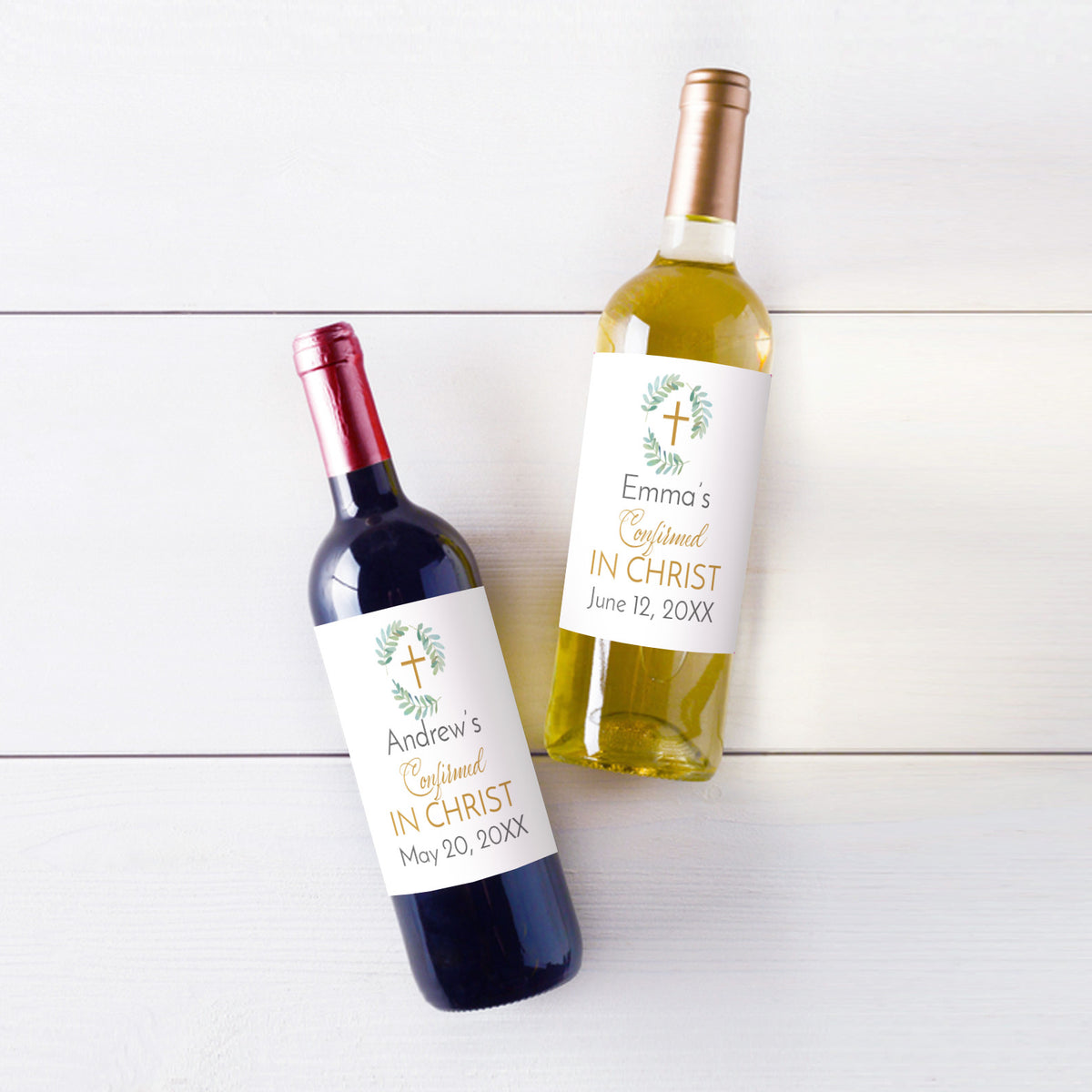 Confirmed In Christ Personalized Wine Labels (Set of 12)