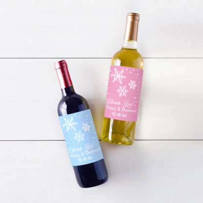 Snowflakes Personalized Wine Labels (Set of 12)