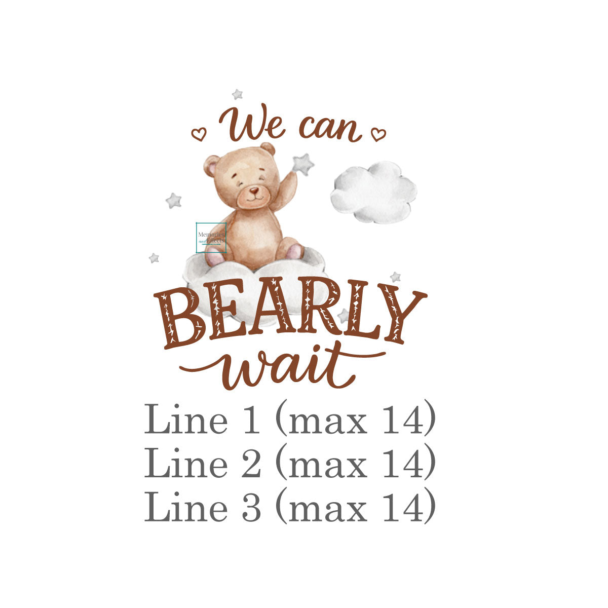 We Can Bearly Wait Personalized White Ceramic Coffee Mug (Set of 12)