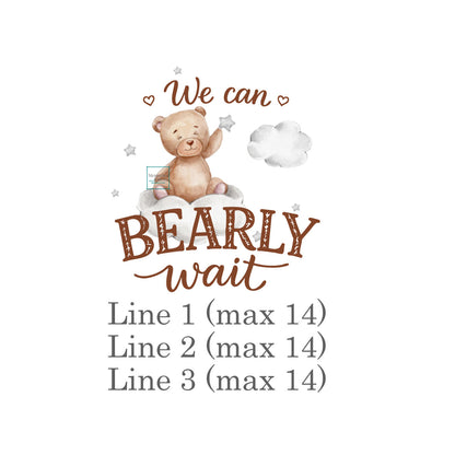 We Can Bearly Wait Personalized White Ceramic Coffee Mug (Set of 12)