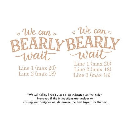 We Can Bearly Wait Personalized Glass Coaster (Set of 24)